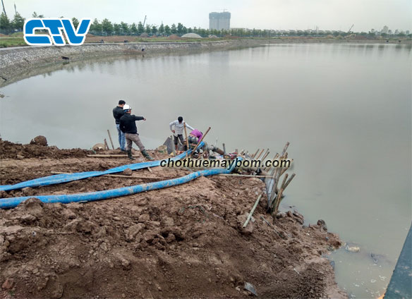 Cho thuê máy bơm hố móng công suất lớn