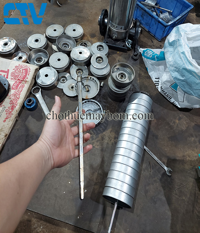 Sửa máy bơm trục đứng khi bị hỏng trục bơm